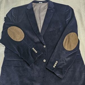 Saddlebred Navy Blazer with Brown Elbow Patches